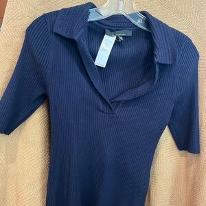 Navy blue rayon knit sweater
